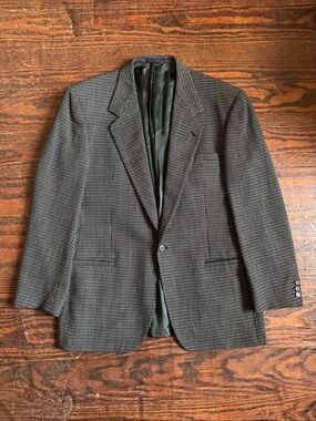Vintage V2 Versace Black and Gray Pattern Blazer 42L